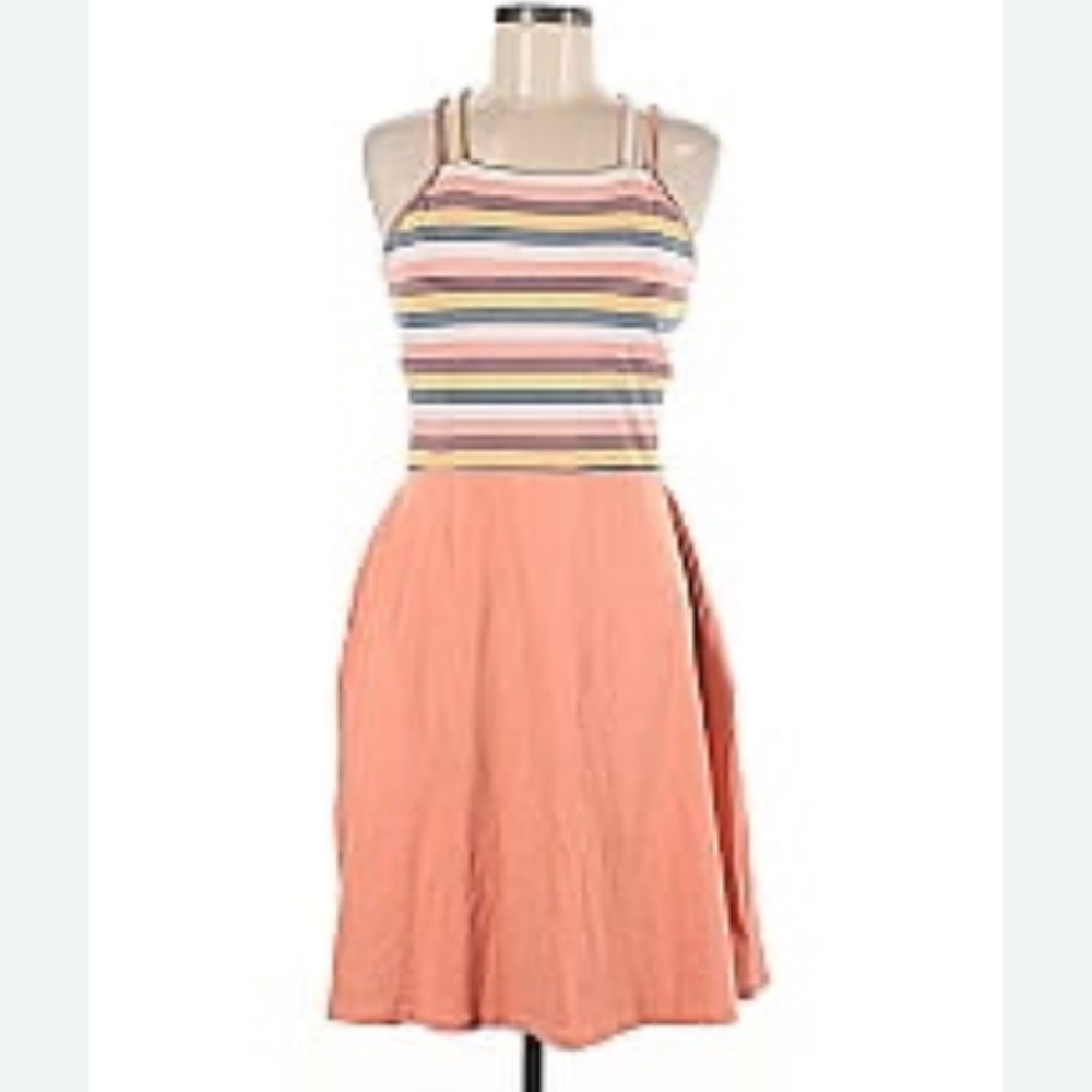 Pact Halter Midi Dress in White and Orange